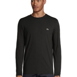 Lacoste 100% Cotton Black Crewneck Long Sleeve T-Shirt Size Medium